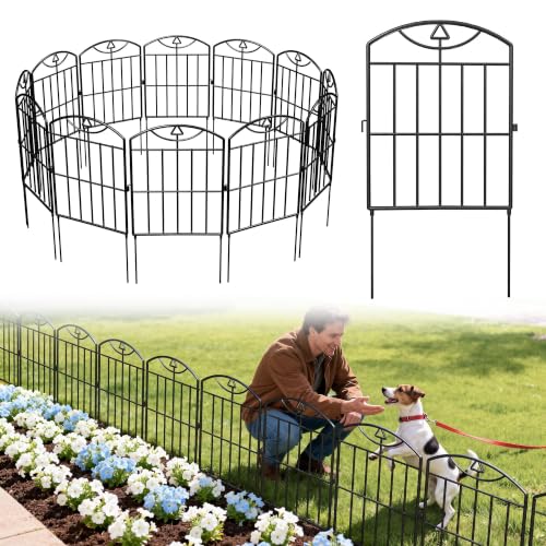 17in (H) x25ft (L), 24 Panels No Dig Decorative Garden Fence - size: 24 Panels-25 ft(L) X 24 in(H)