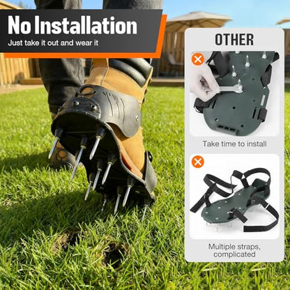 NINGO Pre-Assembled Lawn Aerator Shoes, Aerator Lawn Tool Men's Sizes 8-14