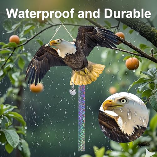 Flat Fake Hawk to Keep Away with Reflective Tape, 2Pcs Pigeon Scare Devices, Visual Hanging Owls to Scare Away from Woodpecker Porch Patio Balcony, Garden Owls to Scares Outdoor to Protect Yard - color: 4Pcs Black-1