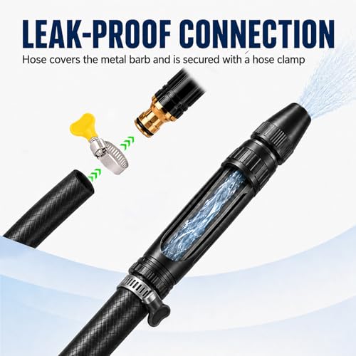 2 Pack High Pressure Hose Nozzle, Home High-Pressure Car Wash Water Gun with Booster Nozzle and Hose, Adjustable Spray Patterns for Car Washing and Outdoor Cleaning