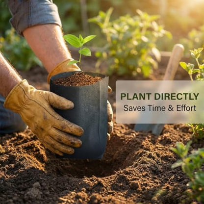 gardtree Plant Nursery Bags 5.5" * 6.3" 400PCS, Non-Woven Plant Grow Bags Fabric Seedling Starter Bags for Vegetable Flower Fruit Saplings Tree, Home Garden Supply - color: Black, size: 5.5"x6.3"/400PCS