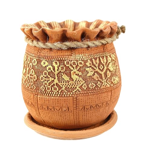 STP GOODS Ceramic Pot with Drainage Hole and Saucer, Plant Pots, Modern Decorative Planters for House Plants Indoor Flowers Plants, Cute Flower Pot - Gifts (Birds (1.7 L)) - color: Birds (1.7 L)