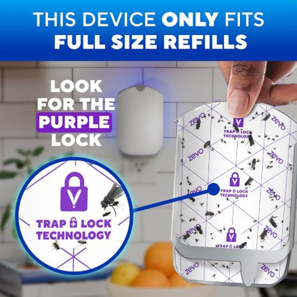 Zevo Flying Insect Trap for Fruit Flies & Gnats, 1 Plug-in Base & 1 Refills - style: 1 Device & 1 Cartridge
