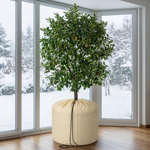 2 Pack Plant Winter Protection Pot Cover, 27"x25" Anti-Frost Flower Pot Bag - color: L-2pcs