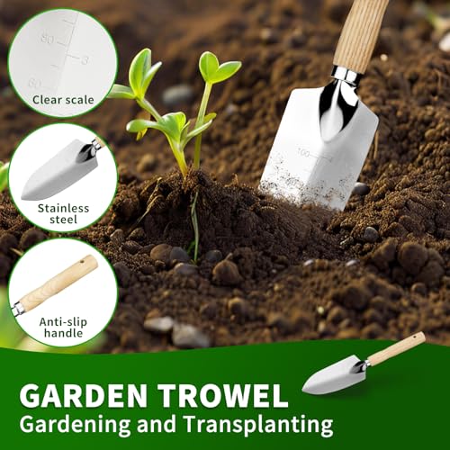 SHIKORI Garden Tool Set,5 Pcs Gardening Tool Set with Weeder Puller