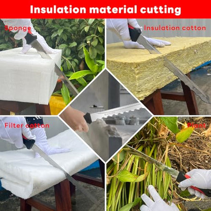 Insulation Knife - Sod Cutter Knife: stainless steel 11.14-Inch sharp blade, double side utility Lawn Repair Saw with Nylon Sheath - color: Long Red