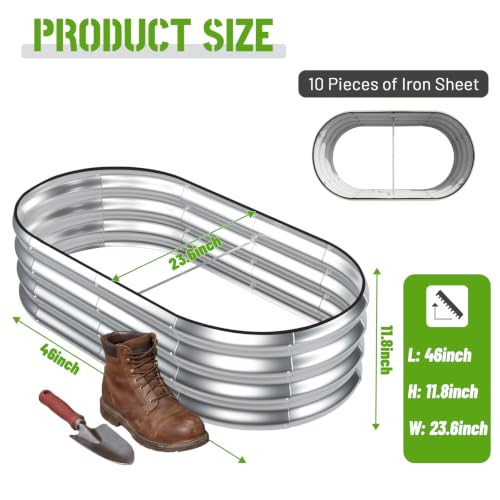SnugNiture Raised Garden Bed Outdoor 4x2x1ft, 2 Pack - color: Silver