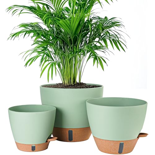 8/10/12 Inch Self Watering Pots for Indoor/Outdoor Plants - color: Green, size: 8/10/12 inch