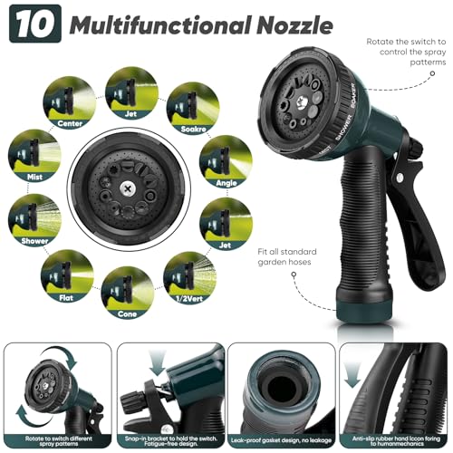 CXEZSIK Garden Hose metal 50ft Lightweight, Non-Expanding, Leak-Proof - color: Light Silver, size: 50FT