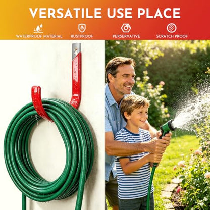 Hose Hanger Wall Mount Heavy Duty Metal Garden Hose Holder for Outside