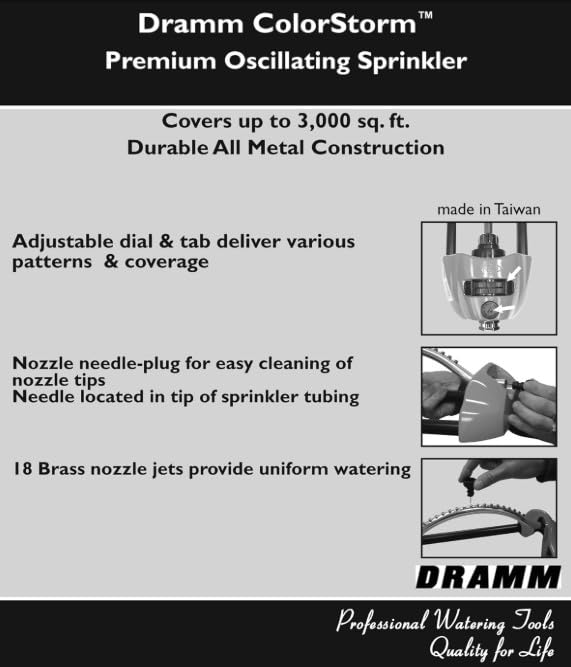 Dramm 15006 ColorStorm Premium Metal Brass Nozzle Jets, Berry Oscillating Sprinkler - color: Berry