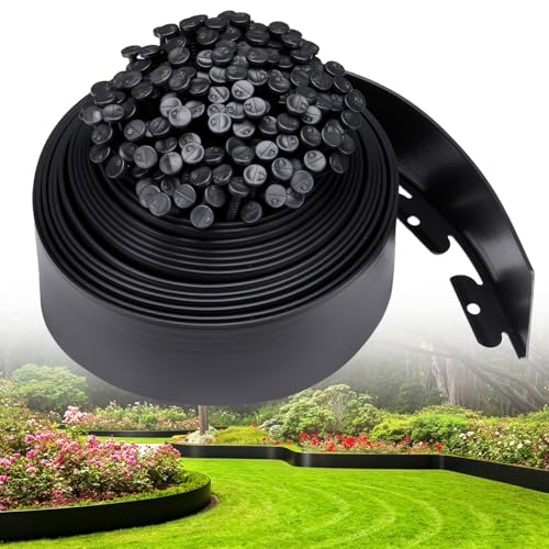 Landscape Edging, 4IN x 33FT Plastic Garden Edging Borders - size: 4IN x 33FT