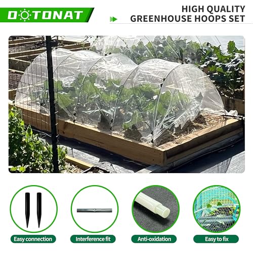 8FT Garden Hoops Grow Tunnel Kit - Rust-Free Fiberglass Frame for Raised Beds, 72pcs - DIY Plant Support for Garden Netting, Vegetable Garden Hoops Kit, Row Covers, and Greenhouse Hoops - size: 72Pcs