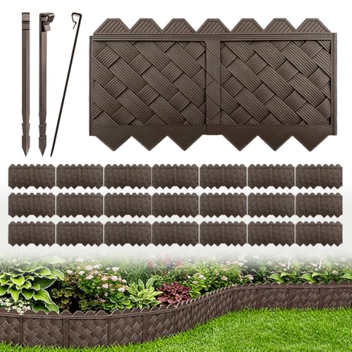 20 Pack (20FT) Weaving Flower Bed Garden Edging Borders, Landscaping Edging