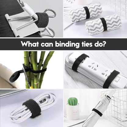 Reusable Fastening Tape Cable Tie, 98 Inch Roll For Cable Management Wire Organizer Plant Support Home Garden Use - color: 98 Inch Black