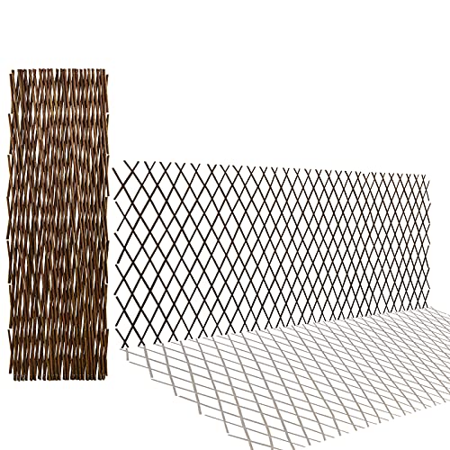 Expandable Willow Trellis for Climbing Plants Outdoors,Nature Garden Fence Lattice Panels for Outside Plant Support for Vine, Ivy, Rose, Cucumbers, Clematis 36x92 Inch(1PC)