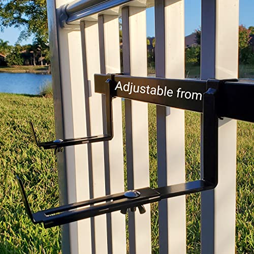 Hold It Mate Universal Adjustable 20” Planter Box Bracket Kit Includes 2 Heavy Duty Bottom Adjustable 5.5 to 8.5” Brackets Holds up to 30” Long Planter Box for Vertical Spindled Deck Railings - size: 20 Inch