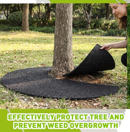 Peryiter 6 Pcs Rubber Mulch Tree Ring Protector Mat Weed Barrier, 36 in - style: 36 Inches