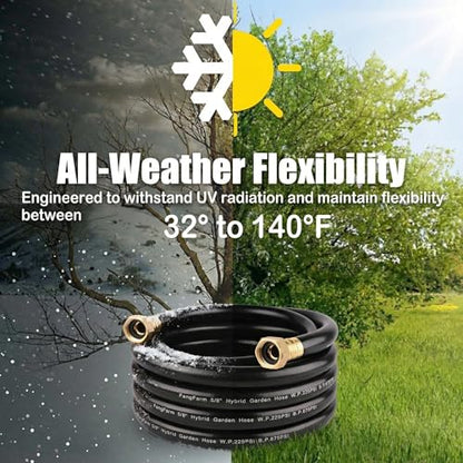 10FT Female to Female Leader Hose, 5/8 in, 3/4 GHT Brass Fittings - size: 10FT ( Female - Female )