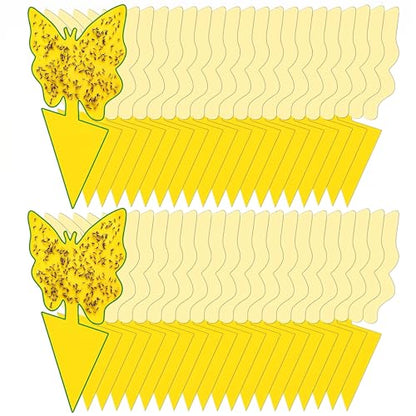 40 Pack Fungus Gnat Traps, Yellow Sticky Fruit Fly Traps for Indoor Plants - size: 40 packs