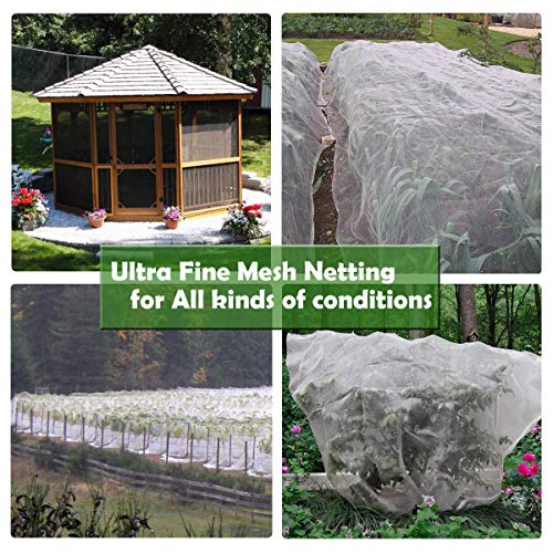 Garden Barrier Netting, Plant Covers 10x10Ft Ultra Fine Mesh Netting Protect for Vegetable Plants Fruits Flowers Crops Greenhouse Row Covers Raised Bed Barrier Screen Birds Protection Net (10x10ft) - size: 10ftx10ft