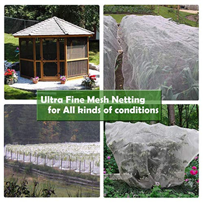 Garden Barrier Netting, Plant Covers 10x10Ft Ultra Fine Mesh Netting Protect for Vegetable Plants Fruits Flowers Crops Greenhouse Row Covers Raised Bed Barrier Screen Birds Protection Net (10x10ft) - size: 10ftx10ft