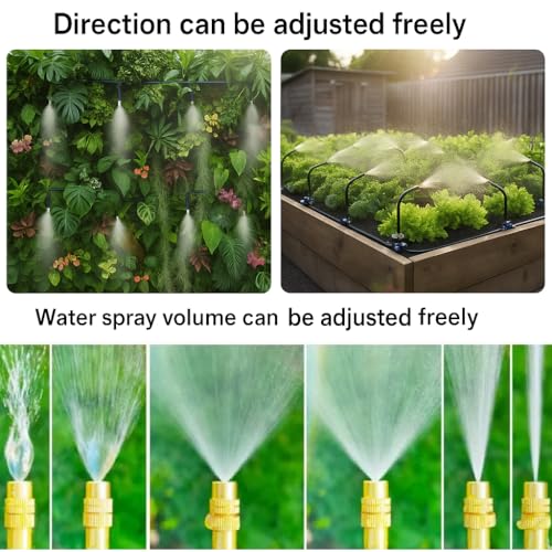 Automatic Garden Irrigation System 100ft with 18 Adjustable Copper Nozzles - color: 100ft