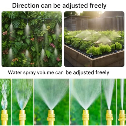 Automatic Garden Irrigation System 100ft with 18 Adjustable Copper Nozzles - color: 100ft