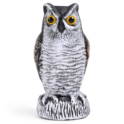 OFFO Realistic Owl Statue, Hand-Painted Garden Owl Decor, 10 Inch - size: 10 in