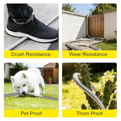 25FT Expandable Stainless Steel Garden Hose, Kink-Free Hose for Yard & Garden