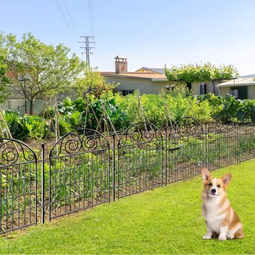 Getlay Tall Garden Fence with Gate, 40 Inch(H) 20 Panels Total Length 43.7 Ft, Dog Fencing Outdoor for Yard, Dog Digging Fence Barrier, Decorative Fence for Garden│Patented - size: 40''(H)-20panels-43.7ft(L)