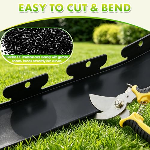 Landscape Edging, 4IN x 66FT Plastic Garden Edging Borders - size: 4IN x 66FT