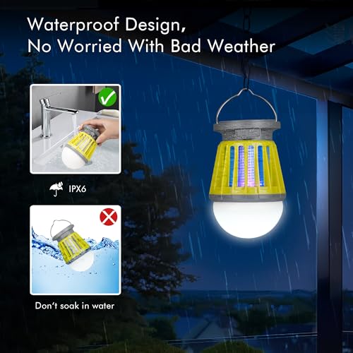 BANPESTT Solar Bug Zapper Outdoor, Portable Mosquito Killer for Camping - color: Green