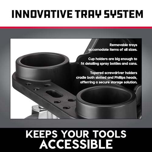 Powerbuilt Heavy-Duty Utility Rolling Seat Upgraded with Padding, Sturdy Locked in Trays, Premium Wheels for Garage Work - Grey 642924ECE - size: Foam Cushion