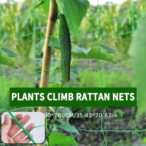Plant Climbing Net Heavy-Duty Nylon Plant Climbing Net - Portable Flower Vine Climbing Frame for Garden, Vegetable & Flower Plants - Breathable Mesh Design Prevents Damage & Allows Growth