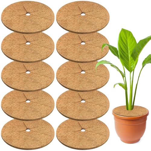 Legigo 10 Pack Coconut Fiber Mulch Ring Tree Plant Protector Mat, 14 Inch - color: 10 Pack, size: 14 Inch