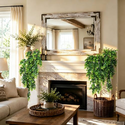 RECUTMS 4 Pcs Artificial Hanging Eucalyptus Greenery Plants 29.9 Inches - color: Green