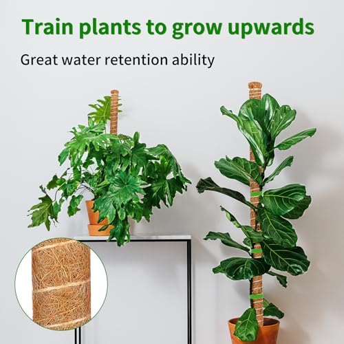 2 Pack 63'' Moss Pole for Monstera, Bendable Coco Coir Plant Support Stakes - size: 2 Pack（63-Inch）