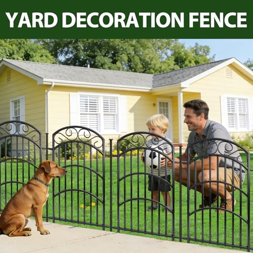 Decorative Garden Fence, 40in H x 18ft L, 8 Panels - size: 8 Panels - 18ft(L) X 40 in(H)