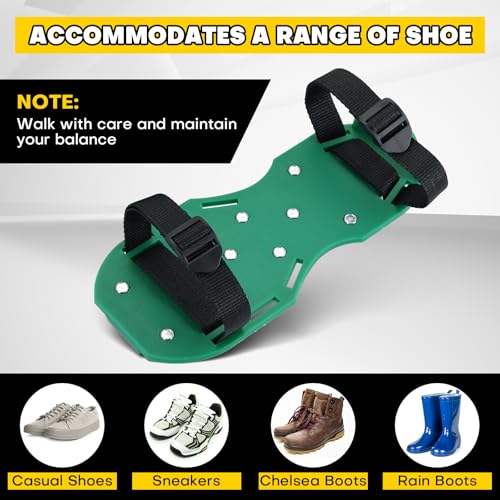 Lawn Aerator Shoes with 1.1''Spikes - color: Green