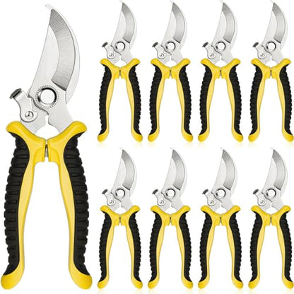 Lothee 9 Pcs Garden Pruning Shears Bulk, Gardening Shears&Scissors, Yellow - color: Yellow