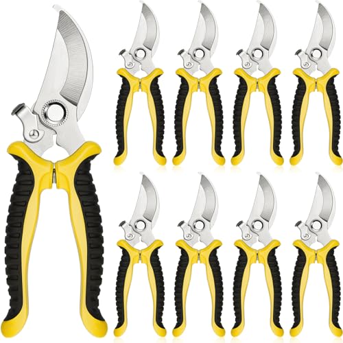 Lothee 9 Pcs Garden Pruning Shears Bulk, Gardening Shears&Scissors, Yellow - color: Yellow