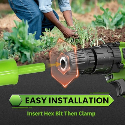 1.6"x16.5"&3.5"x16" Green Garden Auger Drill Bit for Planting - color: Green, size: 1.6"x16.5"+3.5"x16"