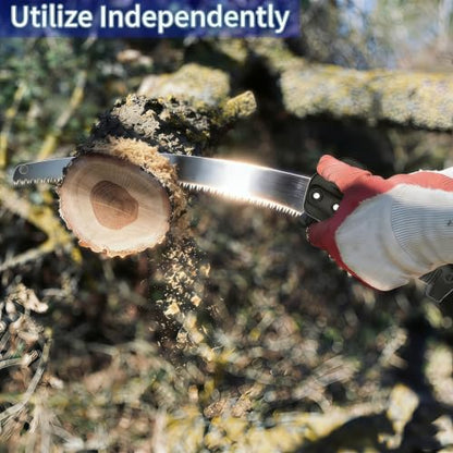 26FT Reach Pole Saws for Tree Trimming with 5-20FT Telescoping Extension Pole, Anti-slip Handle, Manual Pruning Pole Saw with 19" 3X Detachable Saw for Forestry, Yard, Garden, Patios