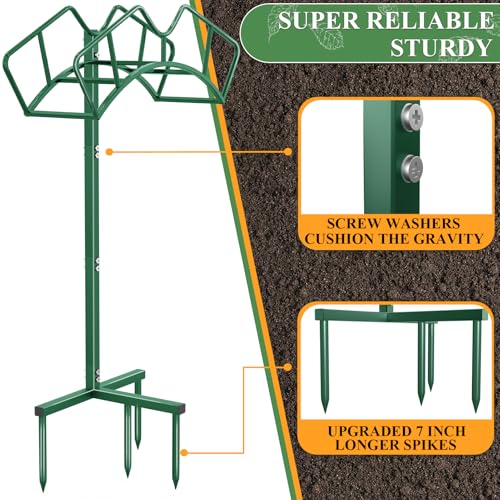 Qatsrin Heavy Duty Garden Hose Holder, Water Hose Storage Holds 150ft Green - color: Green
