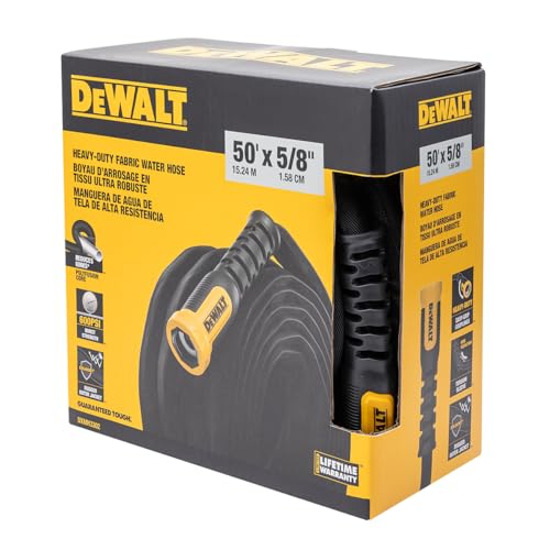 DEWALT 50 ft x 5/8 in Heavy-Duty Professional Grade Fabric Garden Hose - DXMH3302 - size: 50 Ft