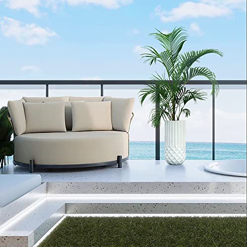 LuxenHome Planter for Outdoor Indoor Plants 25" H White Tall MgO Plant Pots - color: White 25"