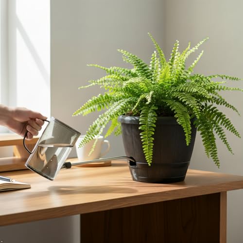 Sun-E 10 Inch Whiskey Barrel Self Watering Planters, Wood Look, 3-Pack - color: Deep Wooden Grain