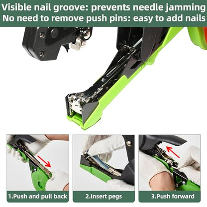 Plant Tying Machine, Lightweight Plant Tying Tape Tool to Tie Up Vine Quickly, Tie Tapener Gun with Tapes and Staples Green - style: Green