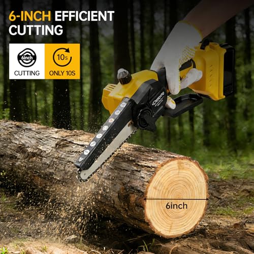 Mini Chainsaw Cordless Compatible with Dwt 20V MAX, 6 Inch Brushless Chainsaw for Wood Cutting Pruning Tree Saw - size: Without Extension Pole